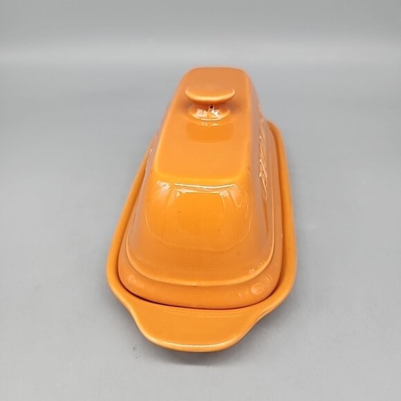 Gourmet Du Village Orange Cheese Fromage Baker Dish / Butter Dish ~ Burnt Orange - Picture 2 of 6